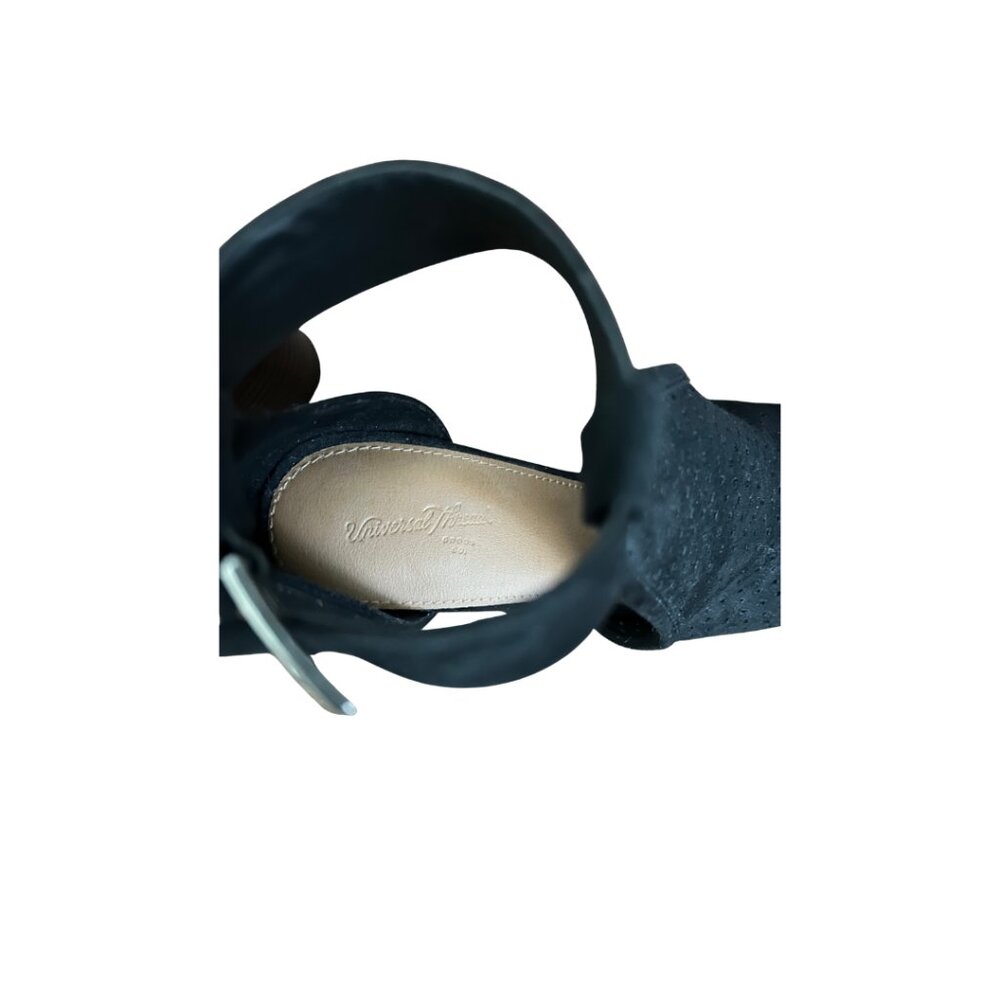 Universal Thread Black Suede Perforated Peep Toe … - image 4